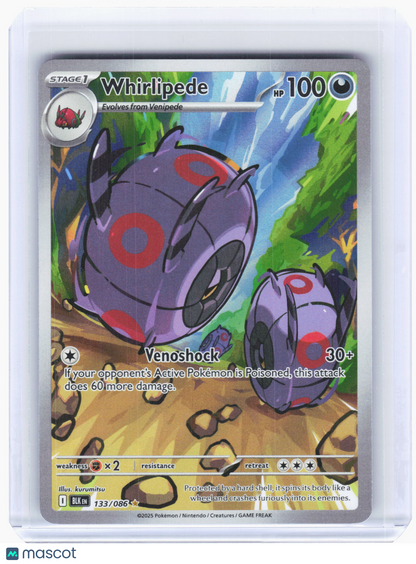 2025 Pokemon—Whirlipede #133 Black Bolt—Illustration Rare Holo