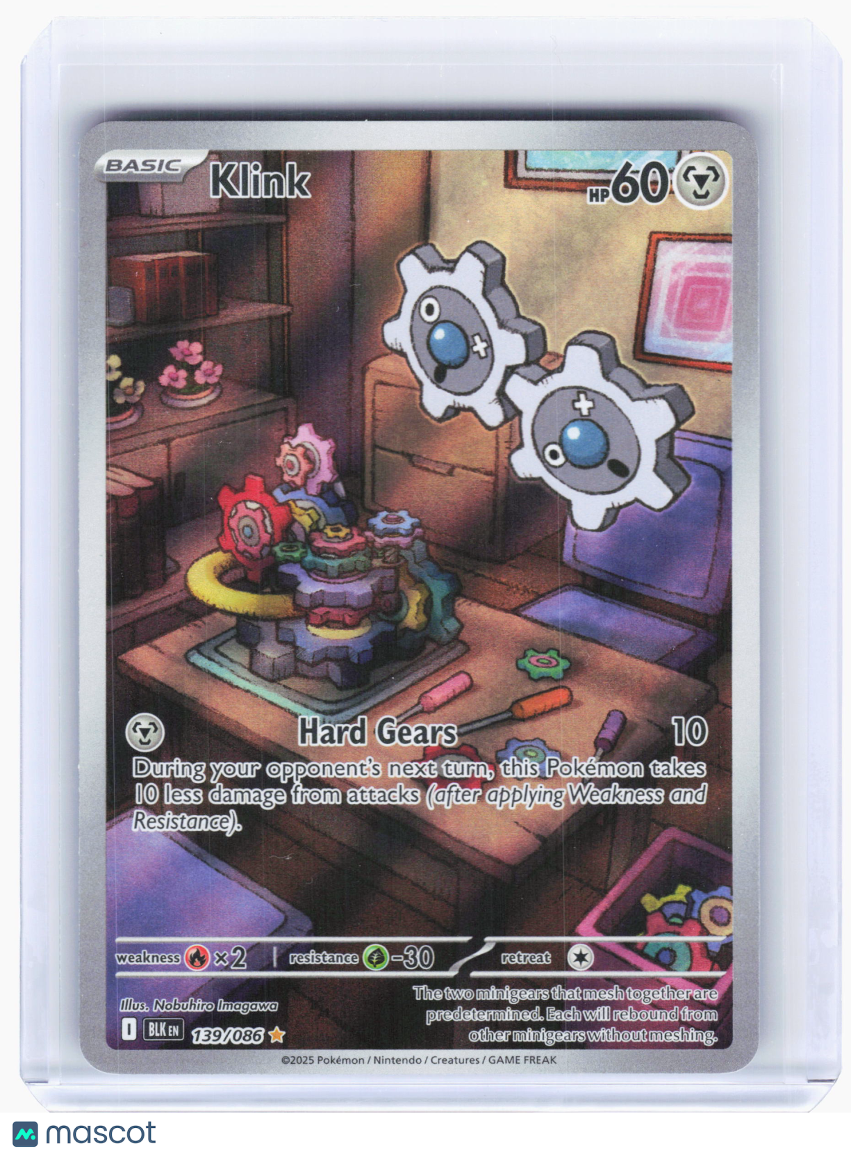 2025 Pokemon—Klink #139 Black Bolt—Illustration Rare Holo