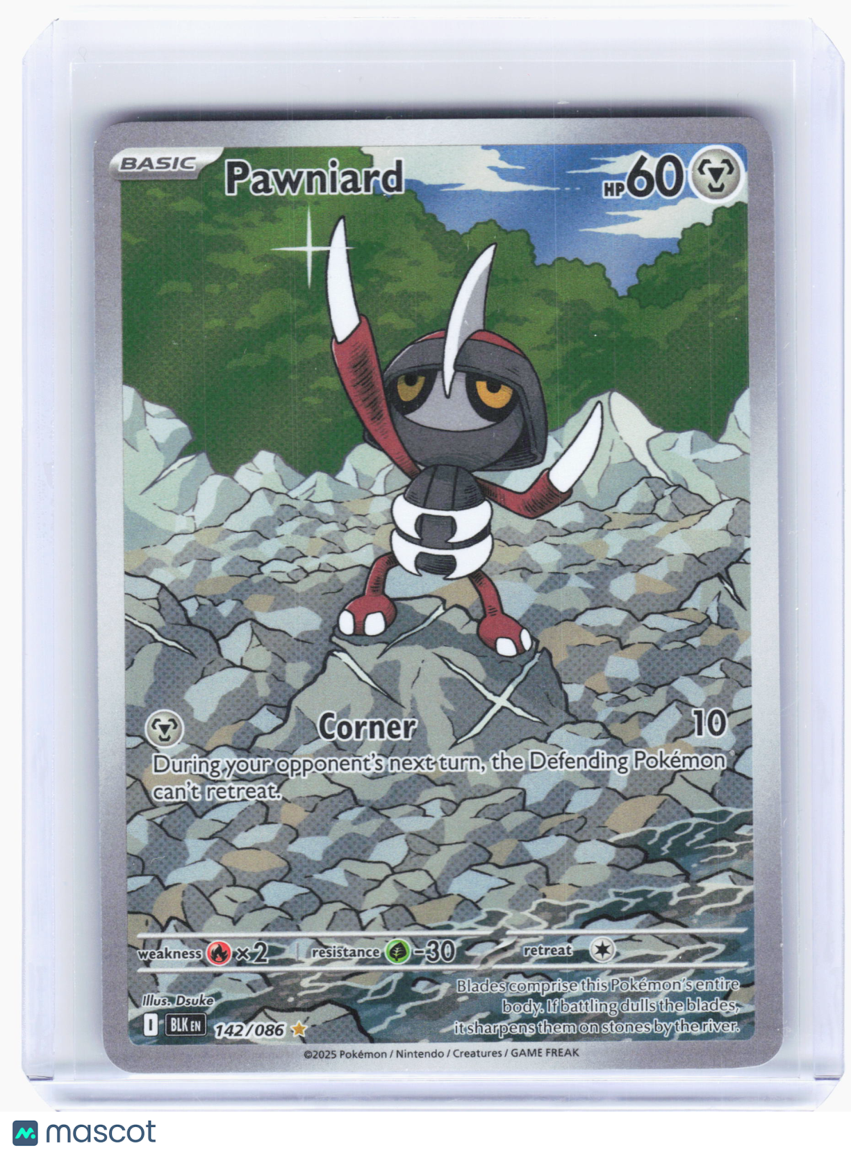 2025 Pokemon—Pawniard #142 Black Bolt—Illustration Rare Holo [Lightly Played]