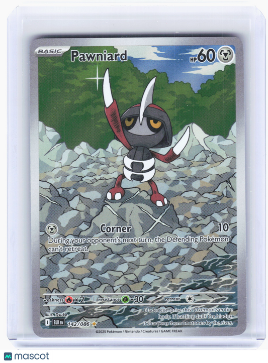 2025 Pokemon—Pawniard #142 Black Bolt—Illustration Rare Holo [Lightly Played]