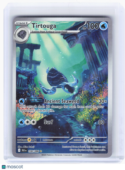 2025 Pokemon—Tirtouga #106 Black Bolt—Illustration Rare Holo [Lightly Played]
