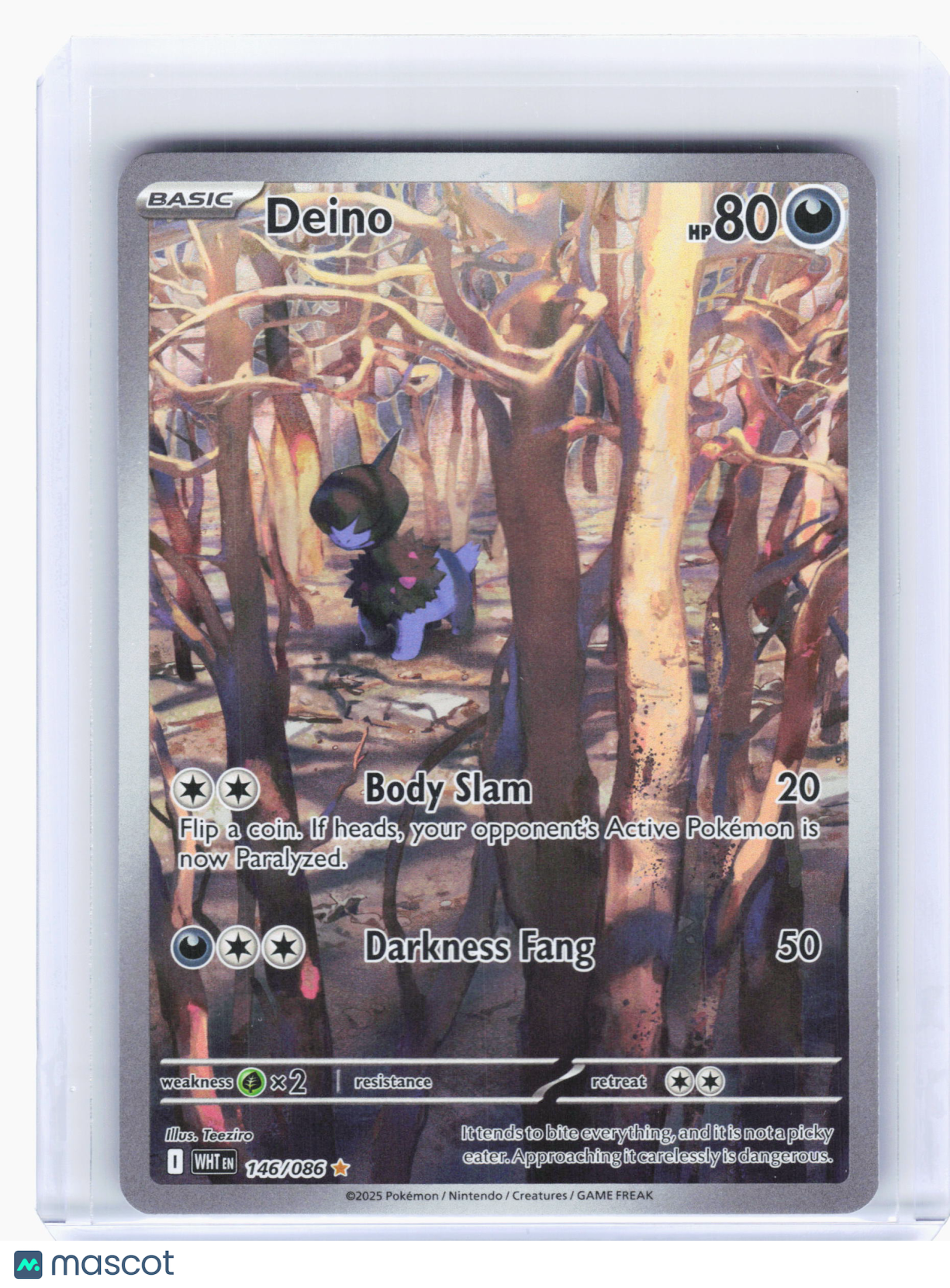 2025 Pokemon—Deino #146 White Flare—Illustration Rare Holo