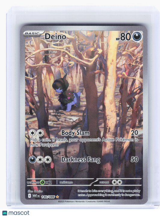 2025 Pokemon—Deino #146 White Flare—Illustration Rare Holo