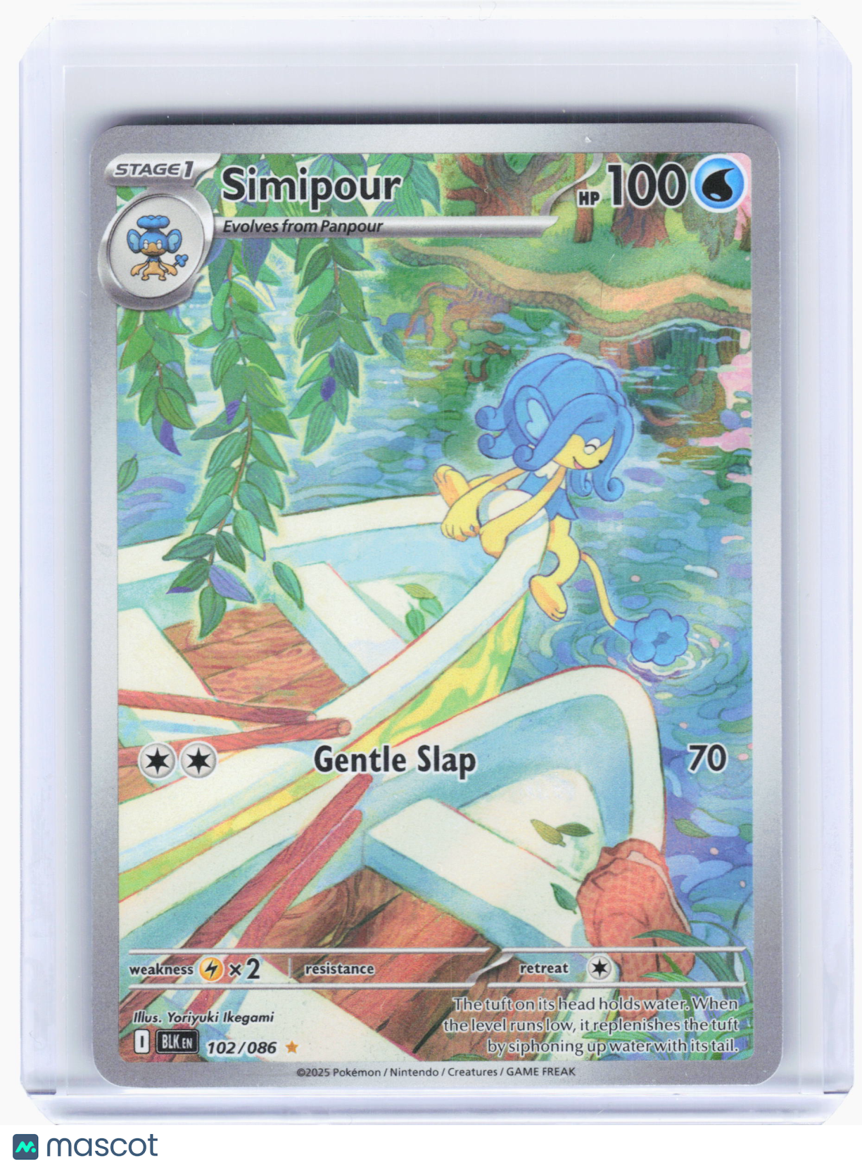 2025 Pokemon—Simipour #102 Black Bolt—Illustration Rare Holo