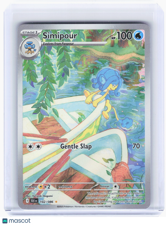 2025 Pokemon—Simipour #102 Black Bolt—Illustration Rare Holo