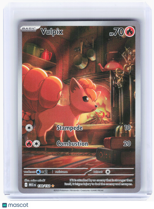 2025 Pokemon—Vulpix #138 Mega Evolution—Illustration Rare Holo
