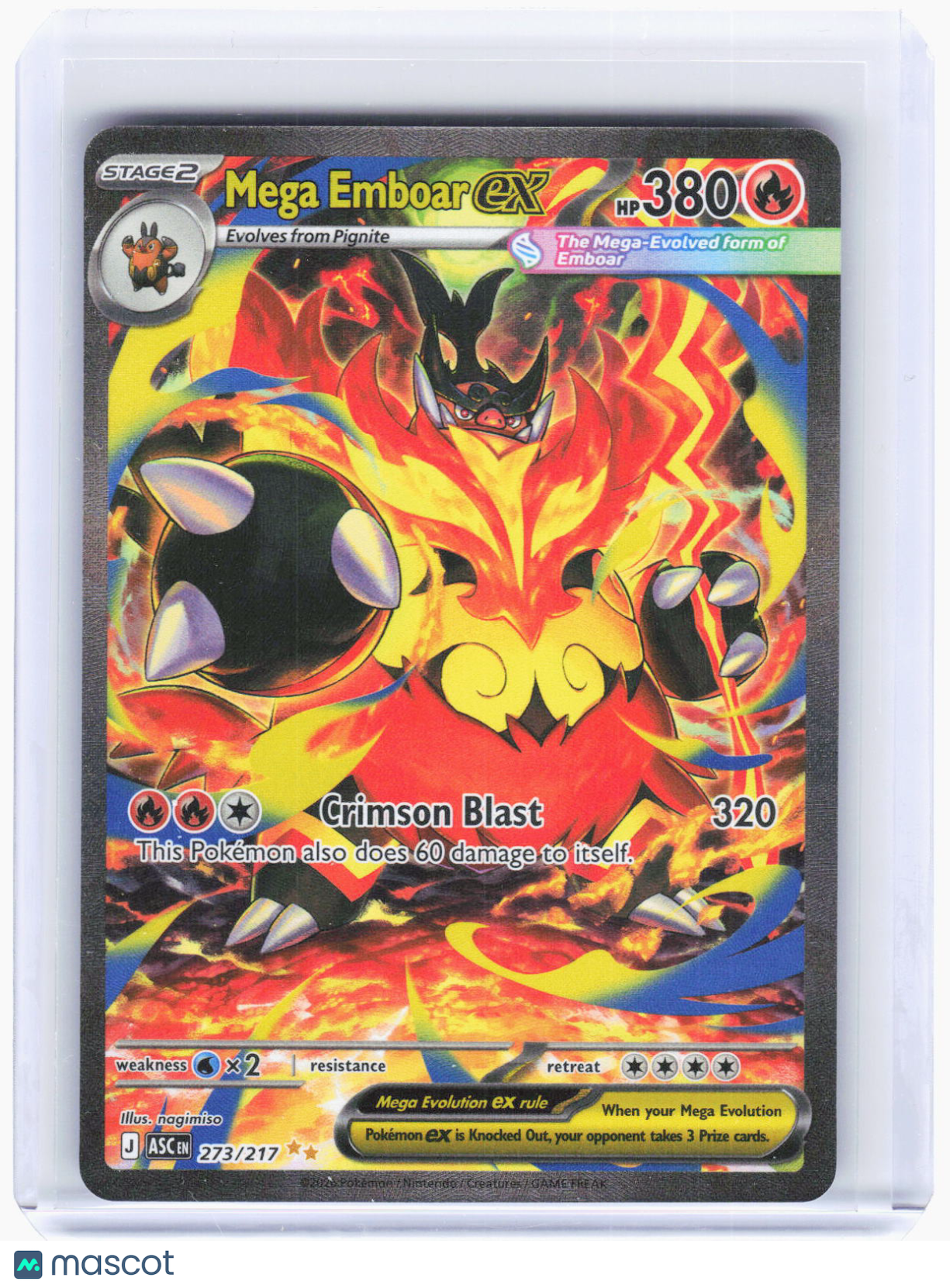 2026 Pokemon—Mega Emboar ex #273/217 Ascended Heroes—SIR Holo