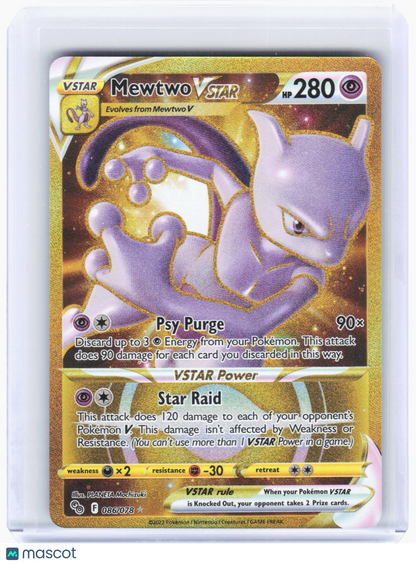 2022 —Mewtwo VSTAR (Secret) #86/78 Pokemon GO—Secret Rare Gold