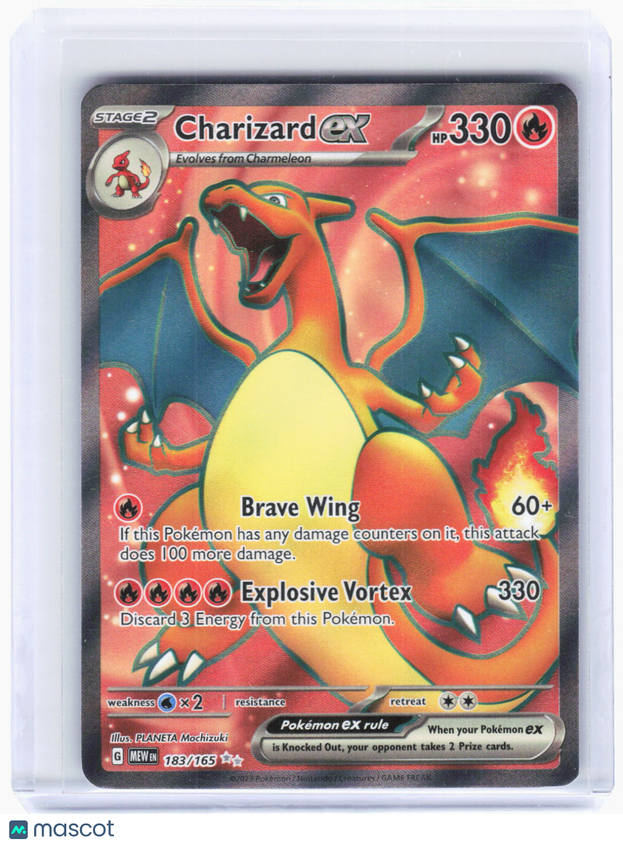 2023 Pokemon—Charizard ex #183/165 Scarlet & Violet 151—Ultra Rare Foil (LP)