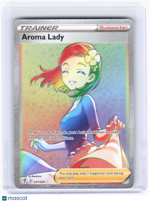 2021 Pokemon—Aroma Lady (Secret) #221/203 Evolving Skies—SR Rainbow (LP)