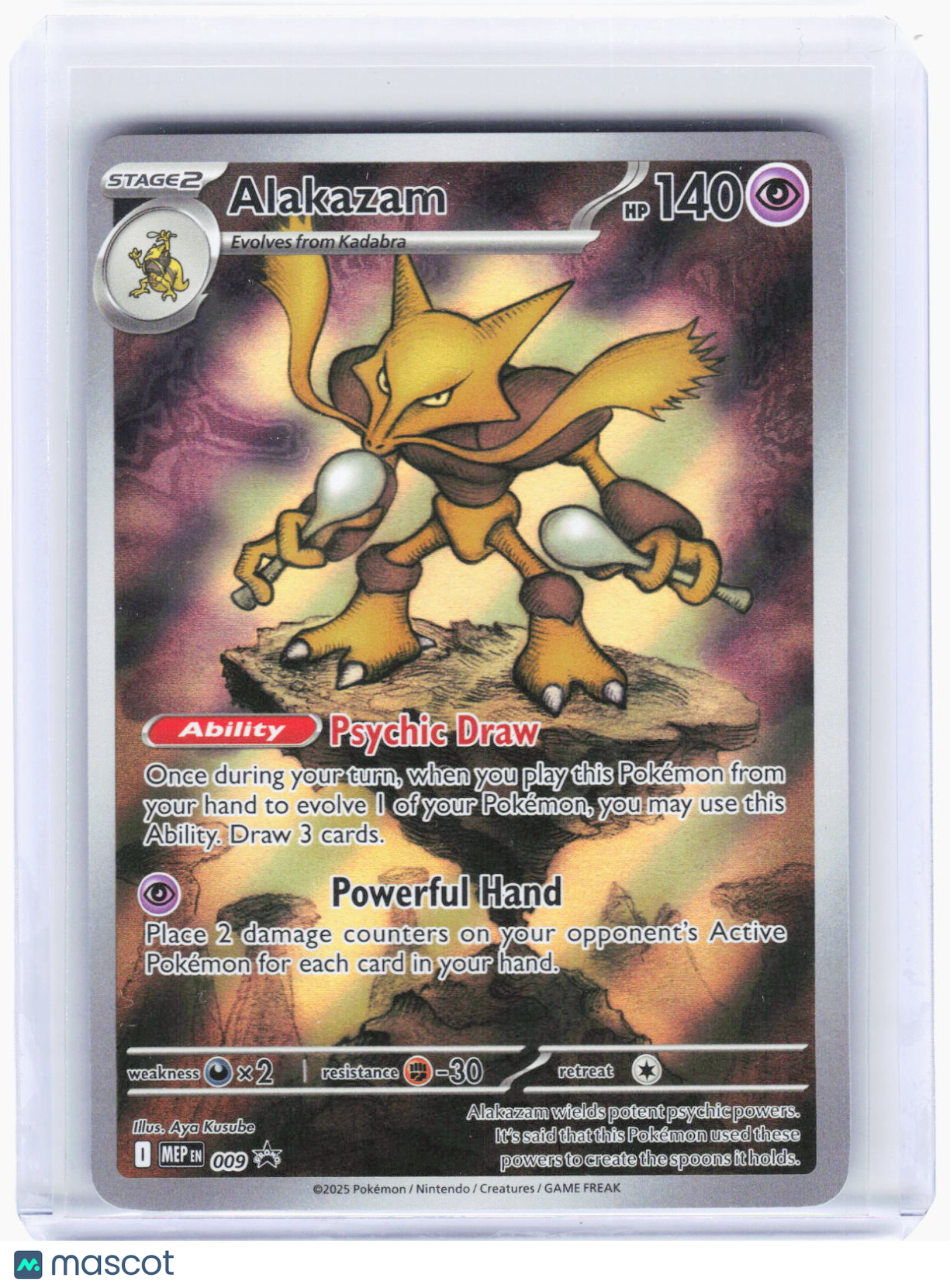 2025 Pokemon—Alakazam #MEP EN 009 Mega Evolution Promo Cards—BSP Foil