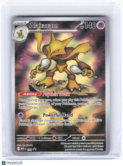 2025 Pokemon—Alakazam #MEP EN 009 Mega Evolution Promo Cards—BSP Foil