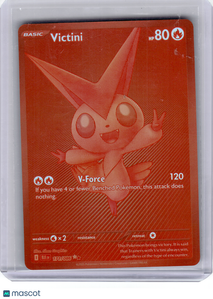 2025 Pokemon—Victini #171 Black Bolt—Black White Rare Holo