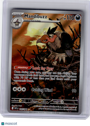 2025 Pokemon—Mandibuzz #145 White Flare—Illustration Rare Holo