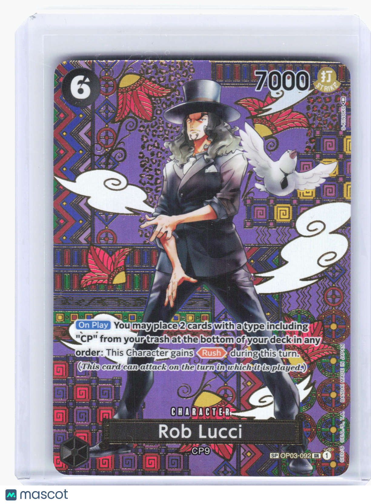 2023 One Piece—Rob Lucci (SP) #OP03-092 Awakening of the New Era—Super Rare Foil