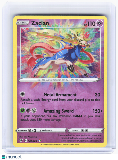 2020 Pokemon—Zacian #82 Vivid Voltage—Amazing Rare Holo [Lightly Played]