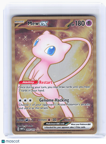 2023 Pokemon—Mew ex #205 Scarlet & Violet 151—Hyper Rare Holo (Metal)