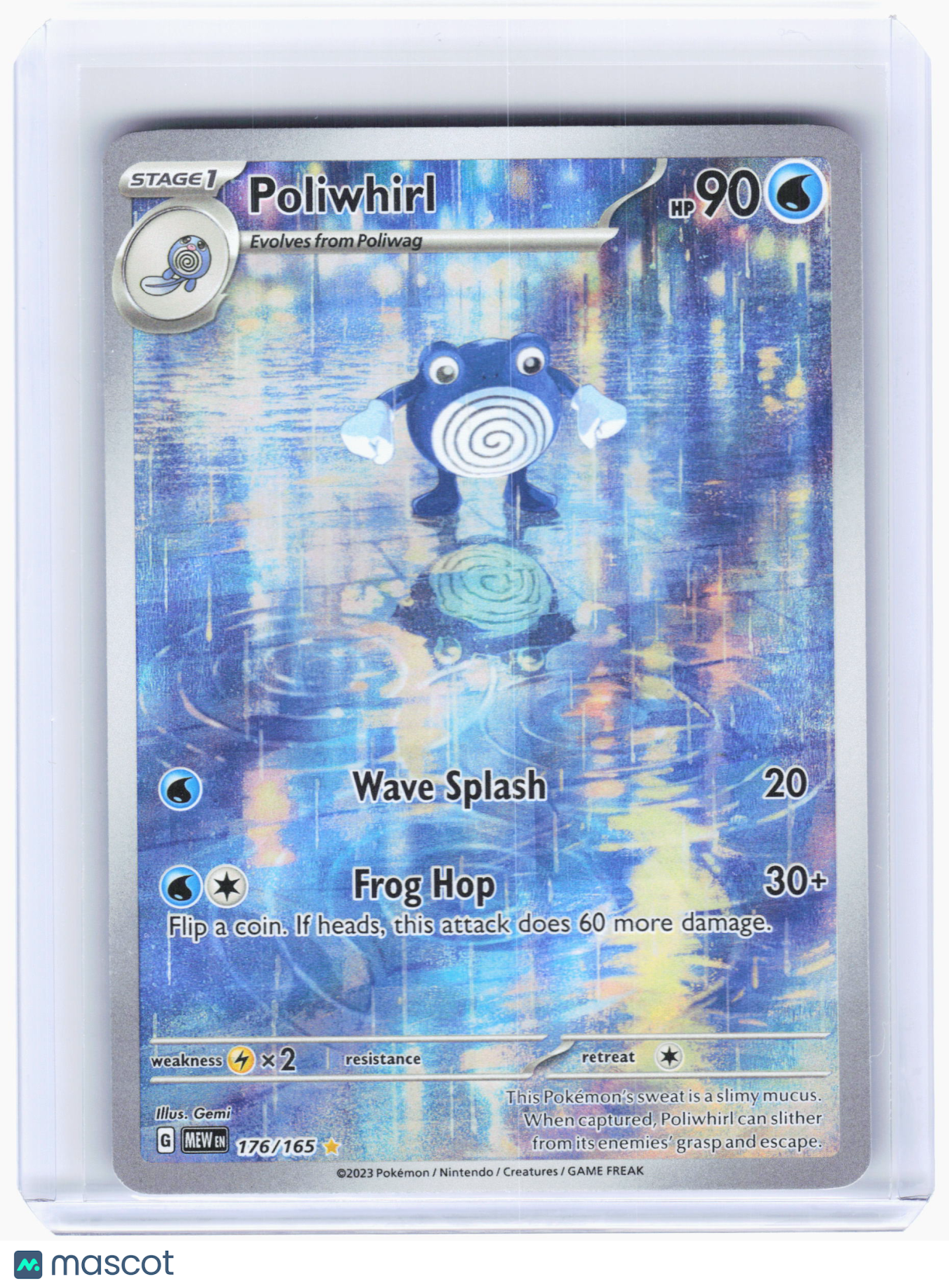 2023 Pokemon—Poliwhirl #176 Scarlet & Violet 151—Illustration Rare Holo