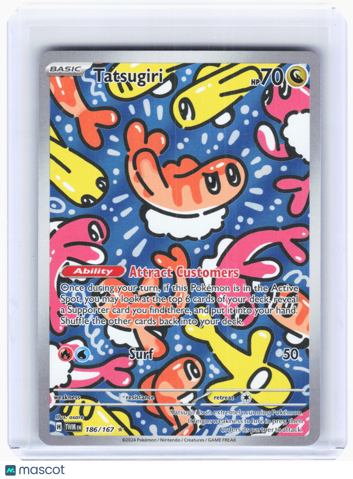 2024 Pokemon—Tatsugiri #186 Twilight Masquerade—Illustration Rare Holo