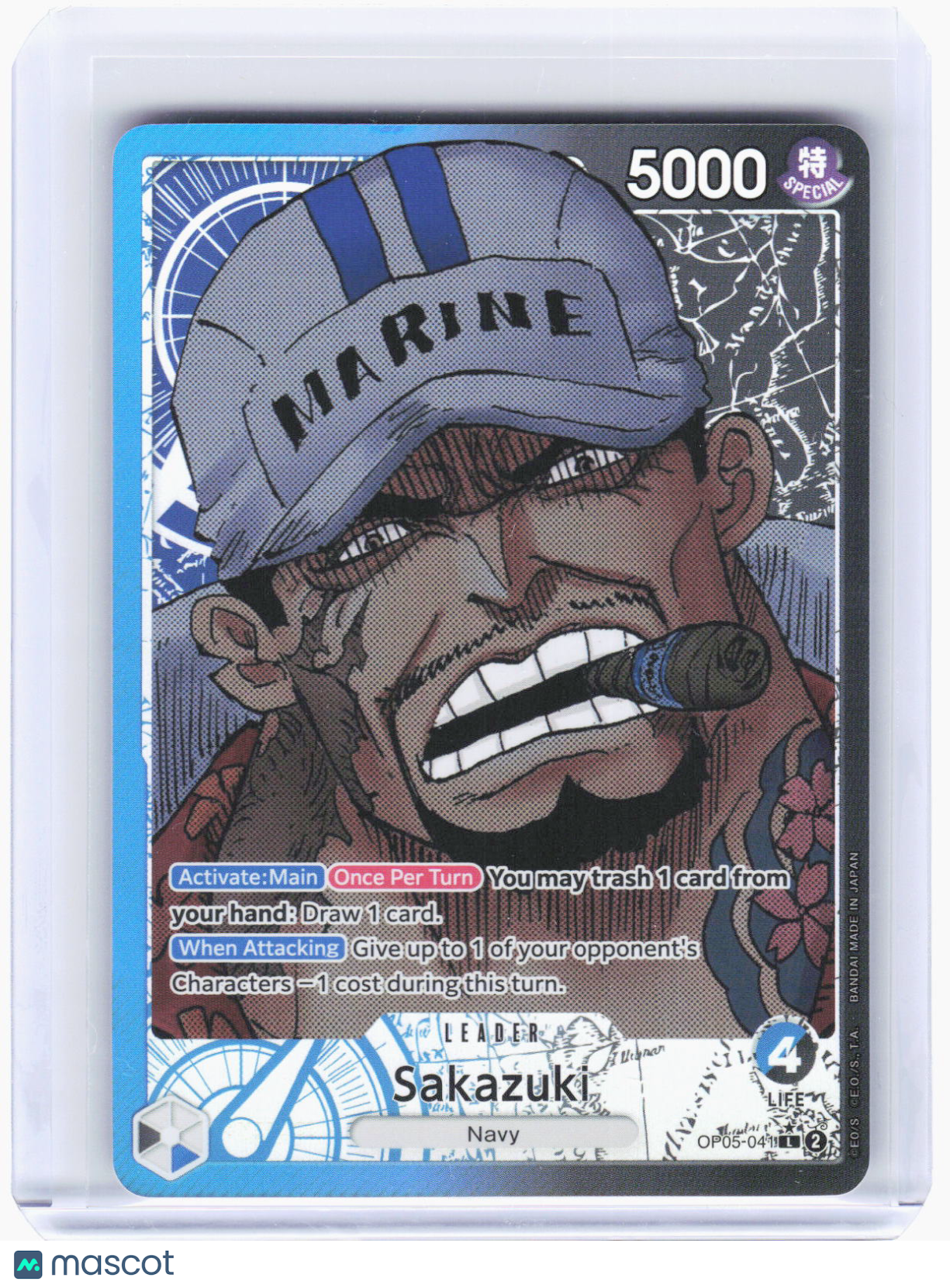2023 One Piece Card Game—Sakazuki (Alt Art) #OP05-041 (OP05)—Leader Foil (LP)