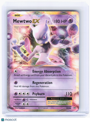 2016 Pokemon—Mewtwo EX #52 Evolutions—Ultra Rare Holo [Damaged]
