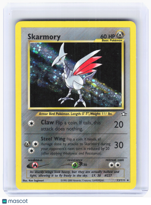 2000 Pokemon—Skarmory #13 Neo Genesis—Holo Rare Holo [Damaged]