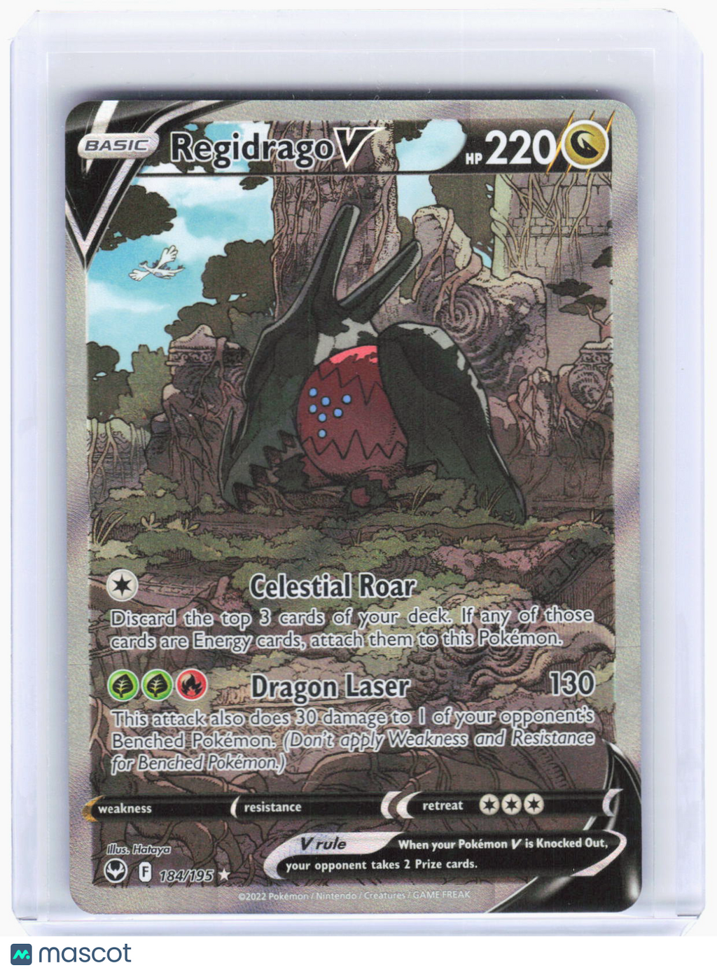 2022 Pokemon—Regidrago V (Alt Full Art) #184/195 Silver Tempest—Ultra Rare Foil