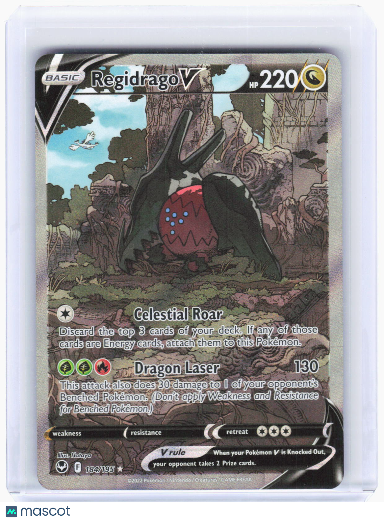 2022 Pokemon—Regidrago V (Alt Full Art) #184/195 Silver Tempest—Ultra Rare Foil