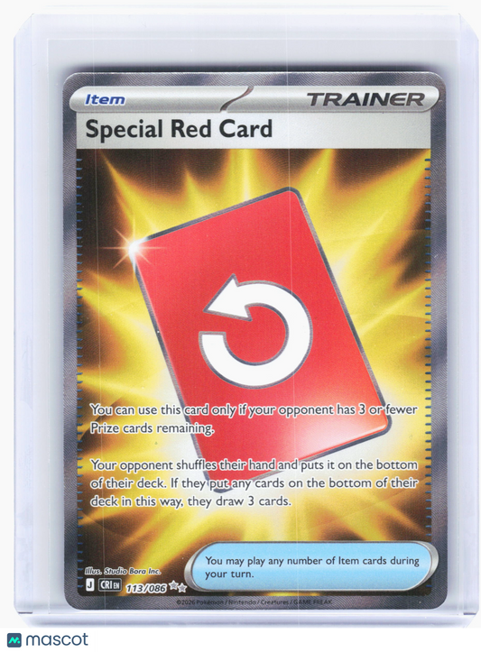 2026 Pokemon—Special Red Card #113 Chaos Rising—Ultra Rare Holo