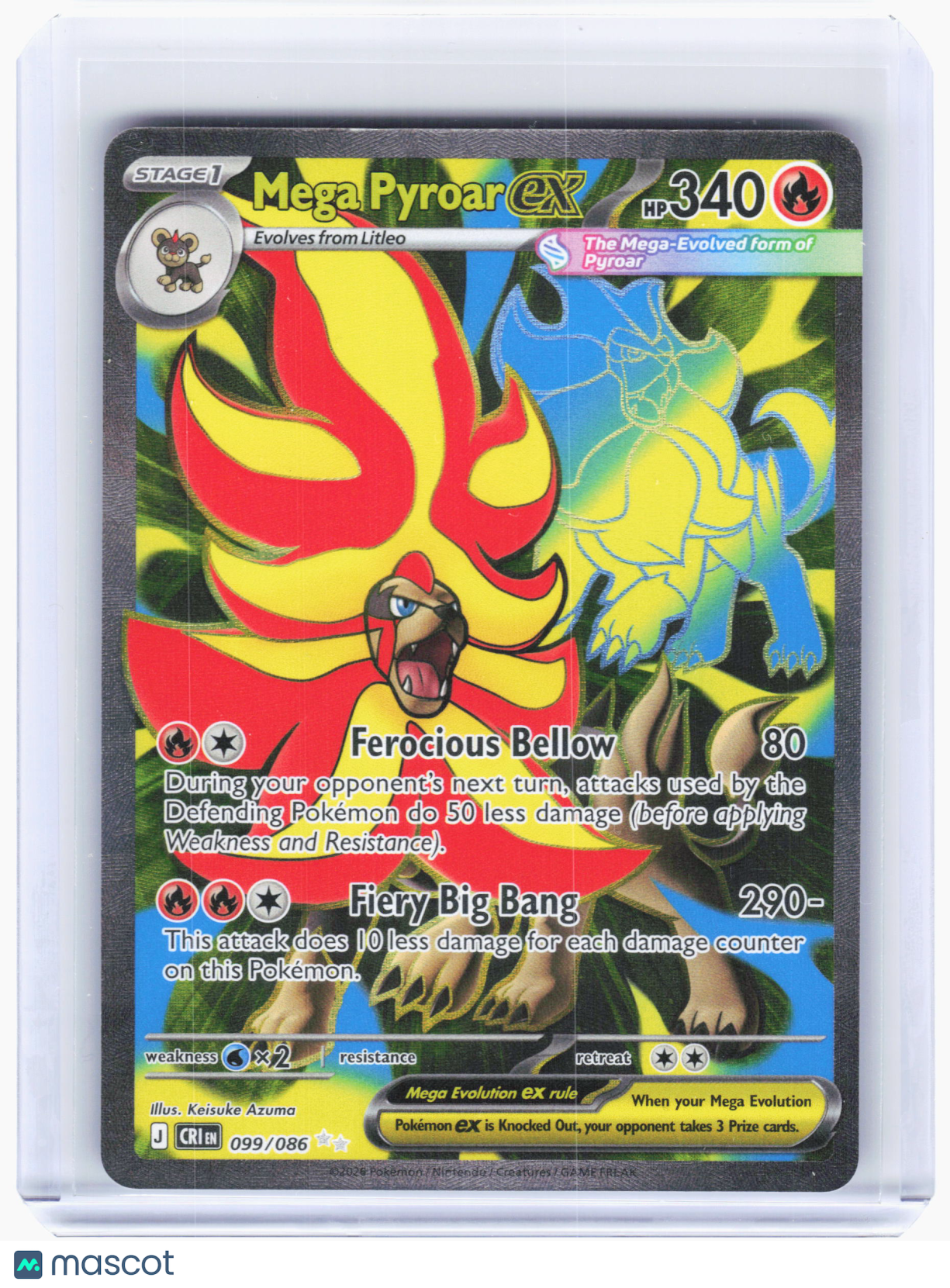 2026 Pokemon—Mega Pyroar ex #99 Chaos Rising—Ultra Rare Holo