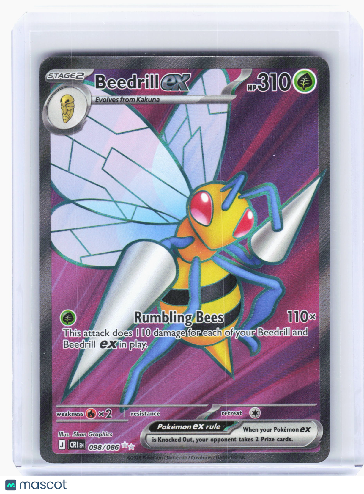 2026 Pokemon—Beedrill ex #98 Chaos Rising—Ultra Rare Holo