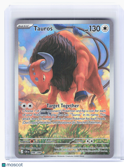 2026 Pokemon—Tauros #96 Chaos Rising—Illustration Rare Holo