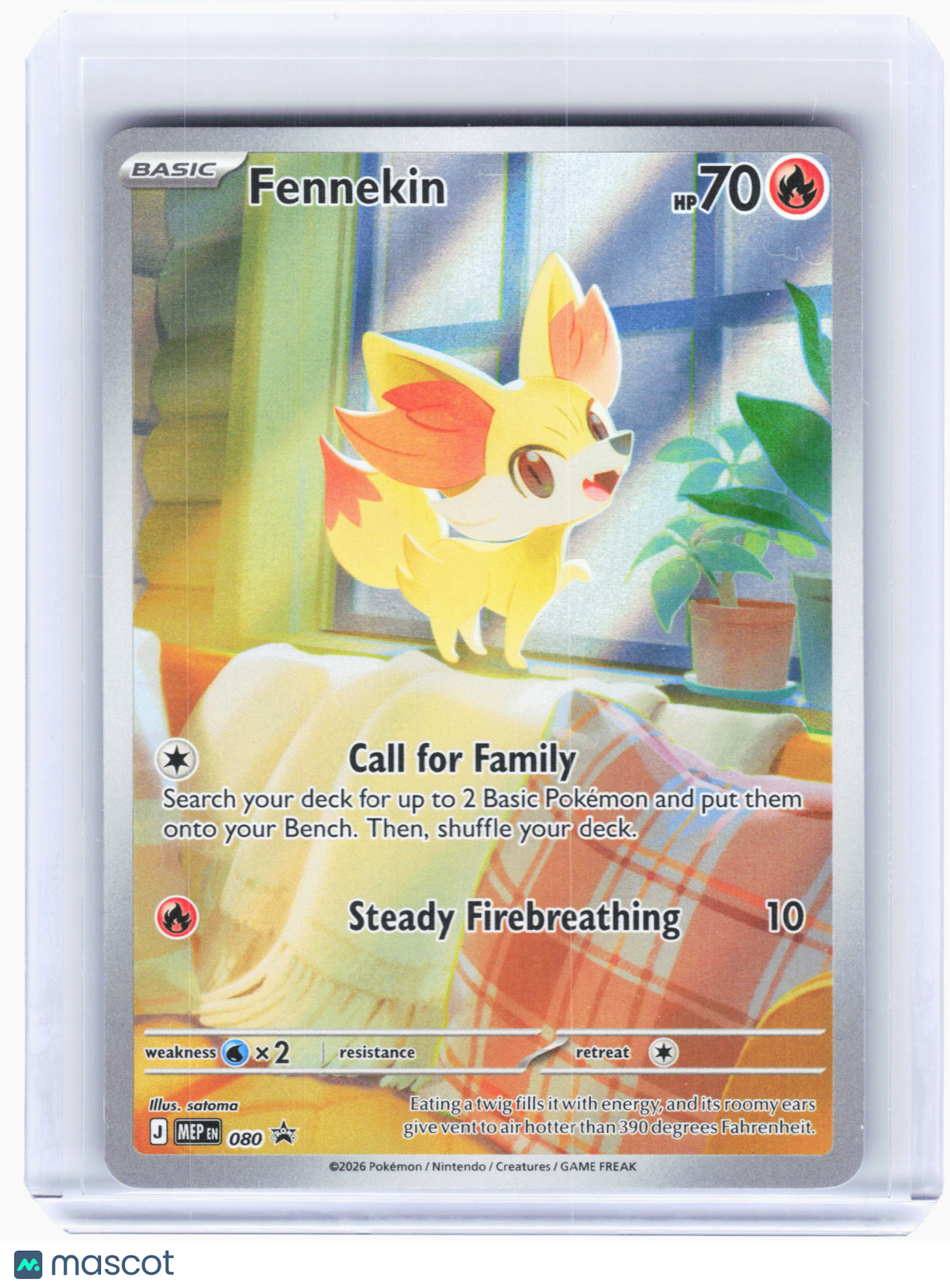 2026 Pokemon—Fennekin #080 Mega Evolution Promo—Black Star Promo Holo