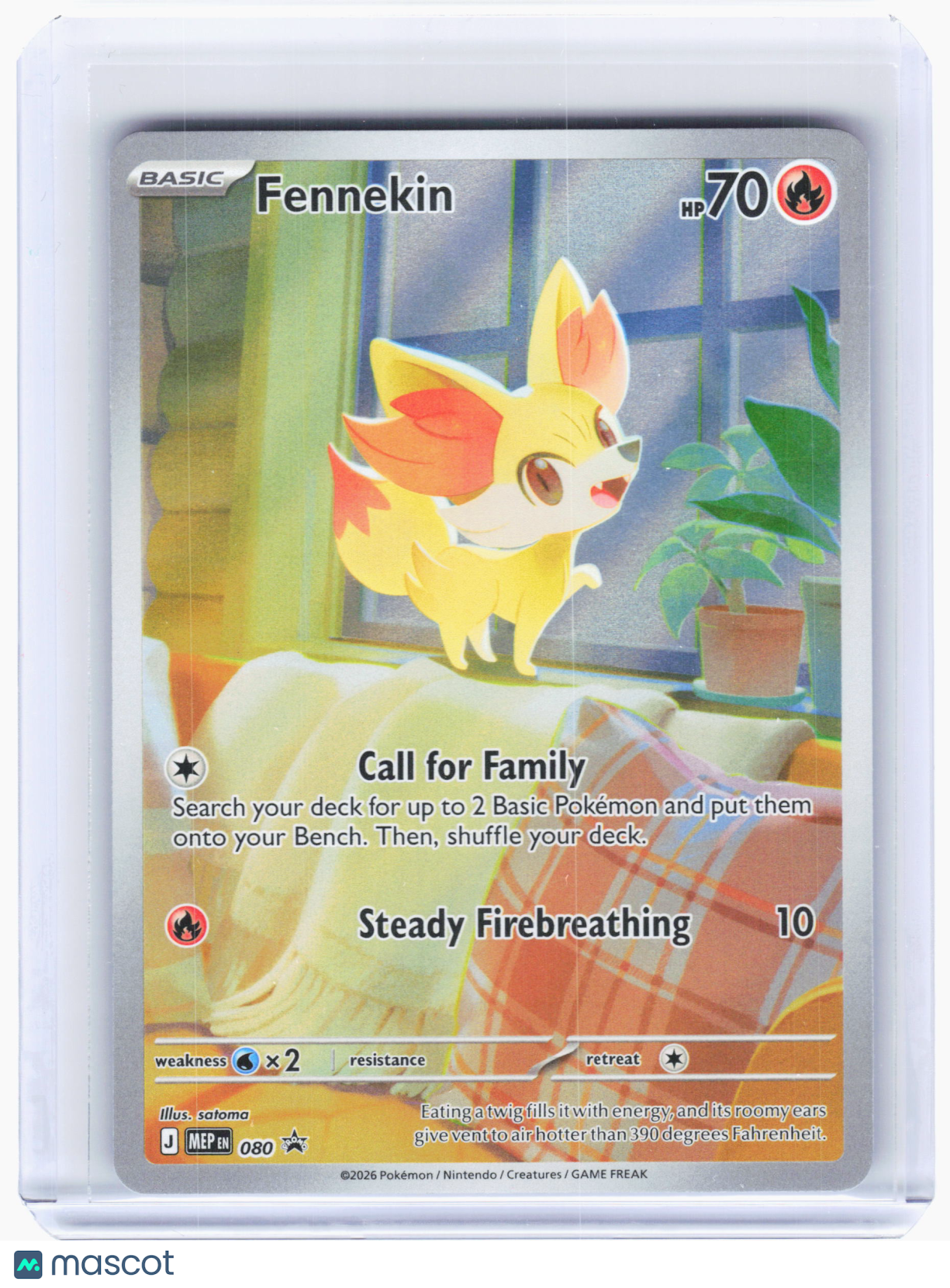 2026 Pokemon—Fennekin #080 Mega Evolution Promo—Black Star Promo Holo