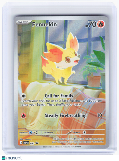 2026 Pokemon—Fennekin #080 Mega Evolution Promo—Black Star Promo Holo