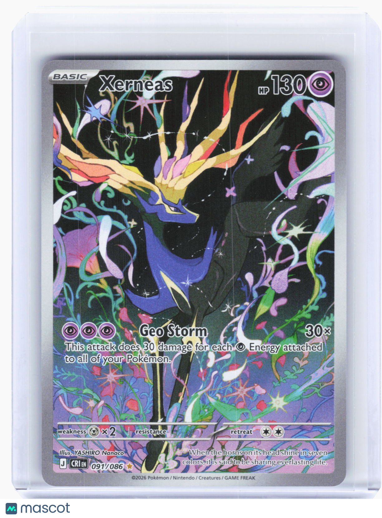 2026 Pokemon—Xerneas #91 Chaos Rising—Illustration Rare Holo