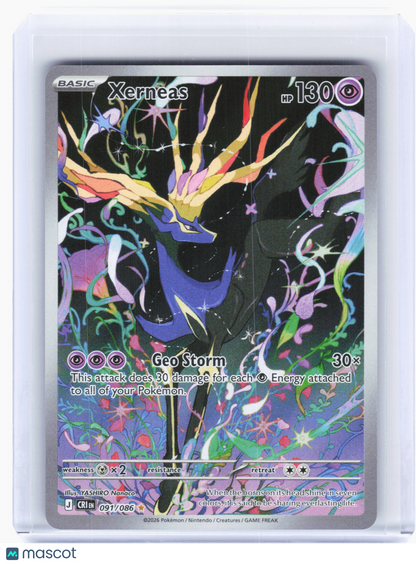 2026 Pokemon—Xerneas #91 Chaos Rising—Illustration Rare Holo