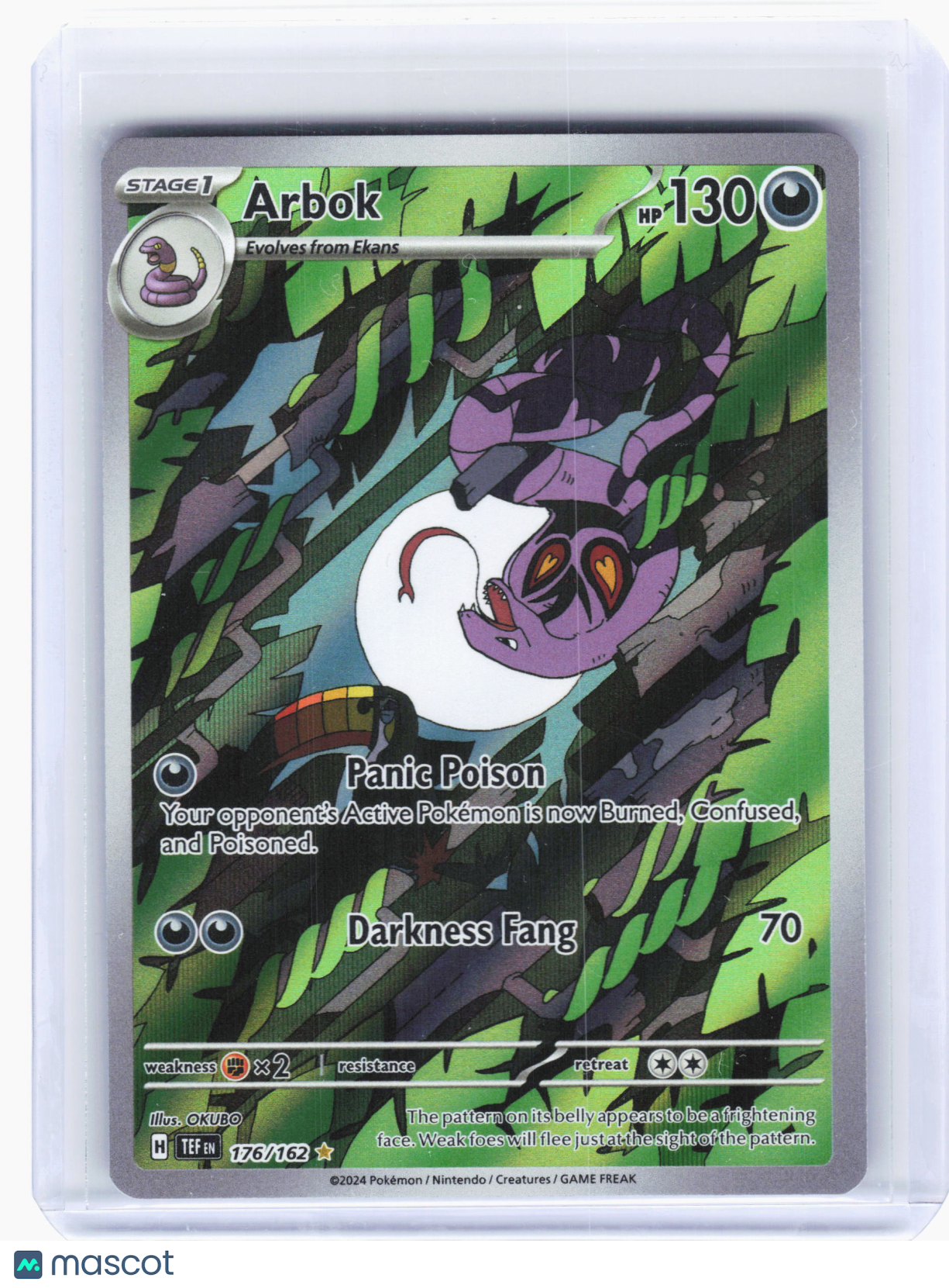 2024 Pokemon—Arbok #176 Temporal Forces—Illustration Rare Holo