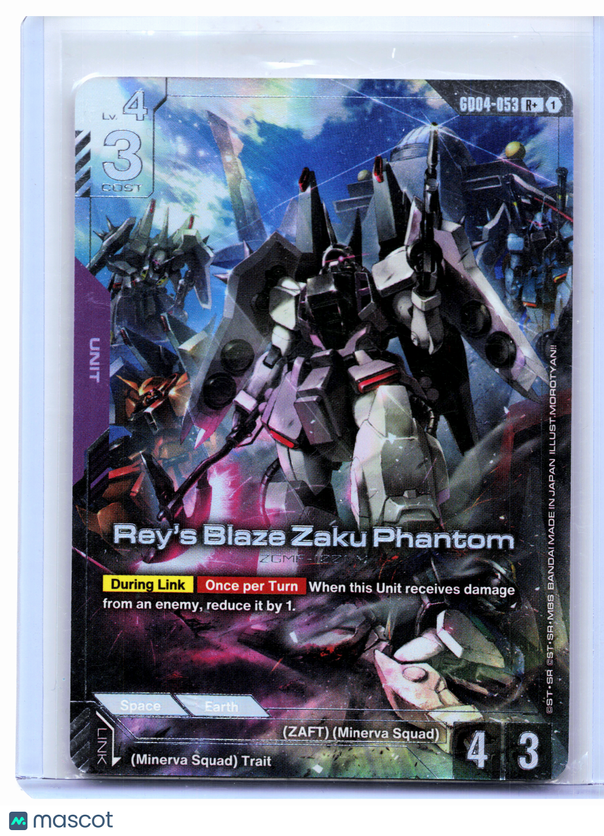 2026 Gundam Card Game—Rey's Blaze Zaku Phantom #GD04-053 Phantom Aria—Rare+ Foil
