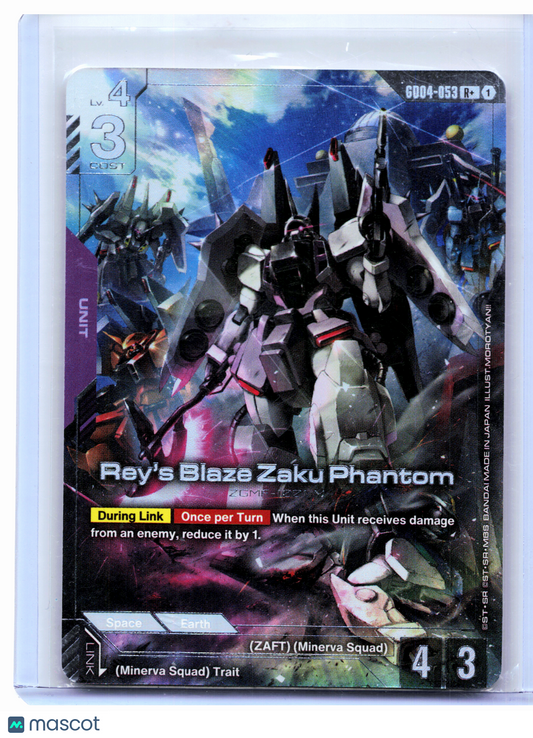 2026 Gundam Card Game—Rey's Blaze Zaku Phantom #GD04-053 Phantom Aria—Rare+ Foil