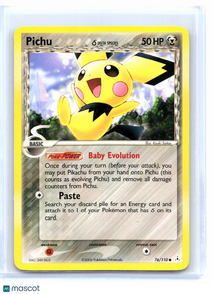 2006 Pokemon—Pichu (Delta Species) #76/110 EX Holon Phantoms—Common Nonholo [LP]