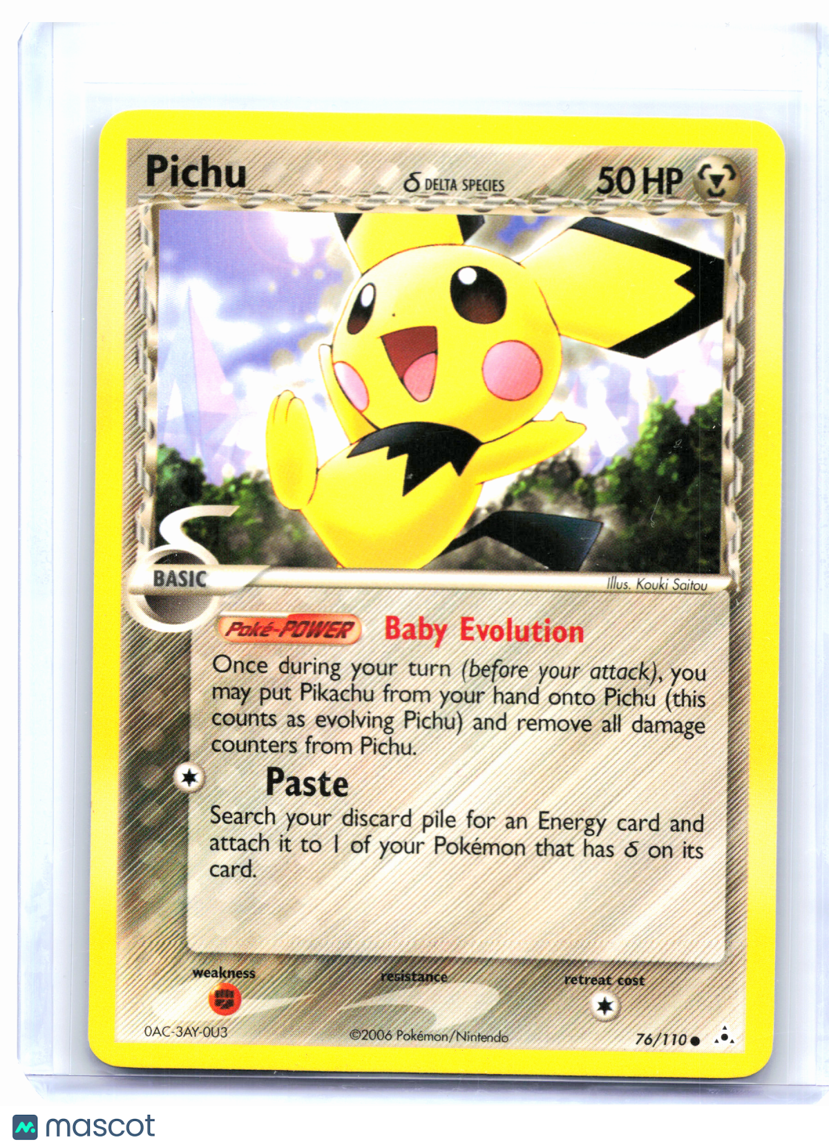 2006 Pokemon—Pichu (Delta Species) #76/110 EX Holon Phantoms—Common Nonholo [LP]