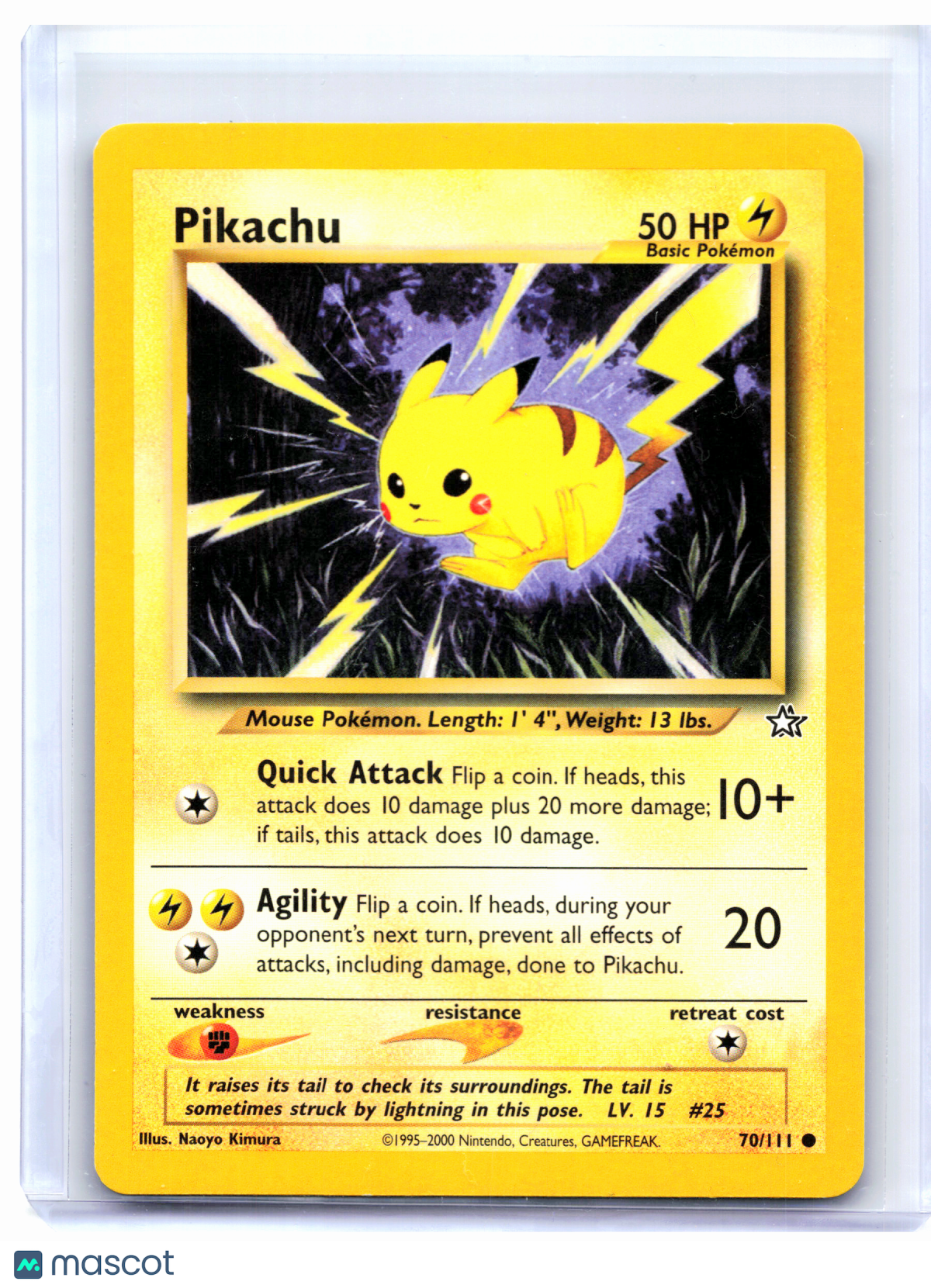 2000 Pokemon—Pikachu #70/111 Neo Genesis—Common Nonholo [Lightly Played]