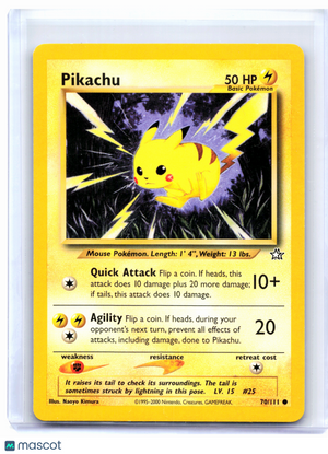 2000 Pokemon—Pikachu #70/111 Neo Genesis—Common Nonholo [Lightly Played]