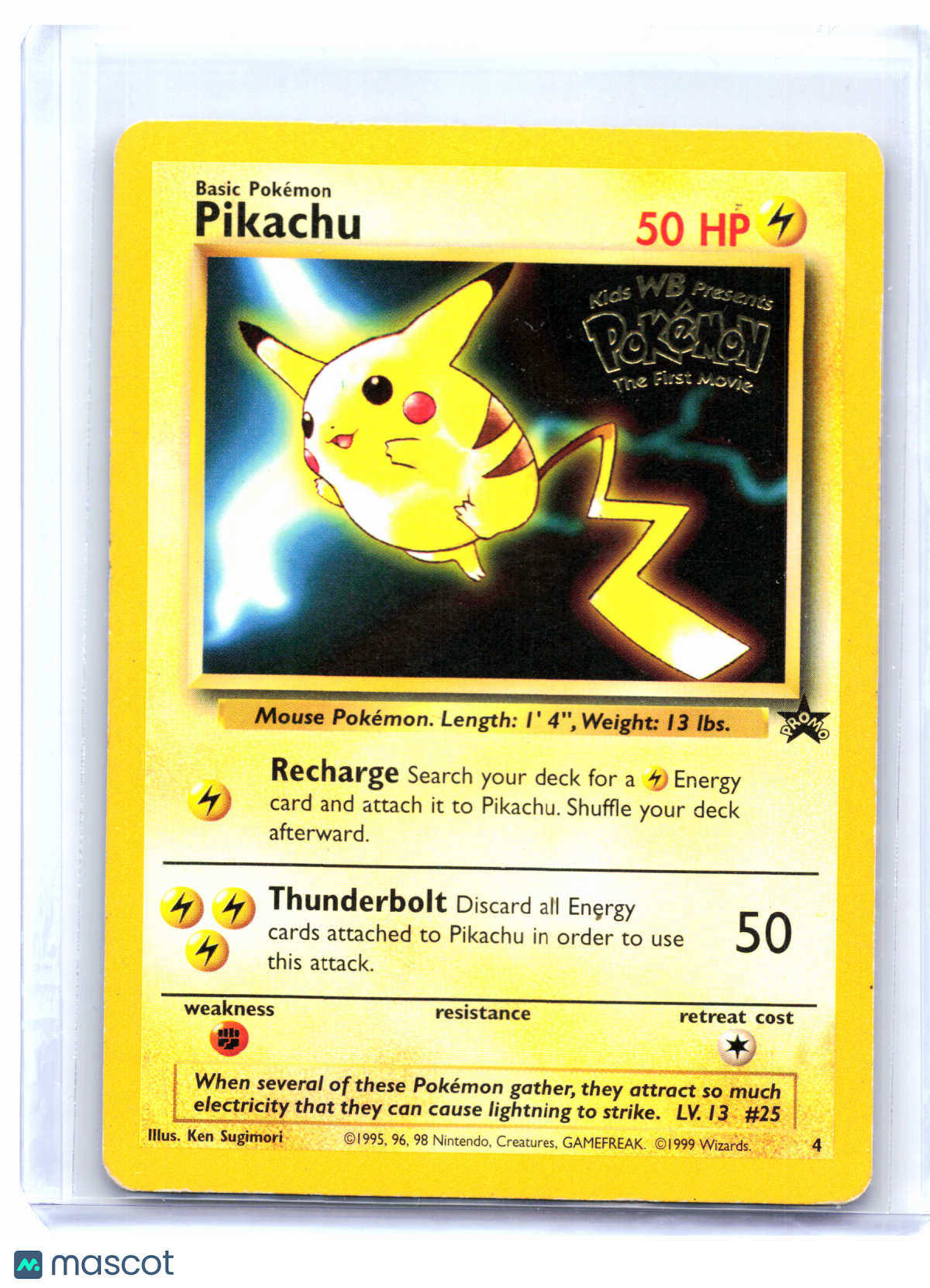 1999 Pokemon—Pikachu (Movie Promo) #4 WoTC Promo—Black Star Promo Nonholo [HP]
