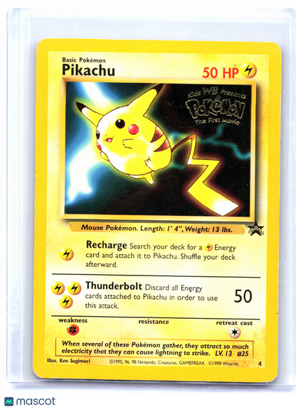 1999 Pokemon—Pikachu (Movie Promo) #4 WoTC Promo—Black Star Promo Nonholo [HP]