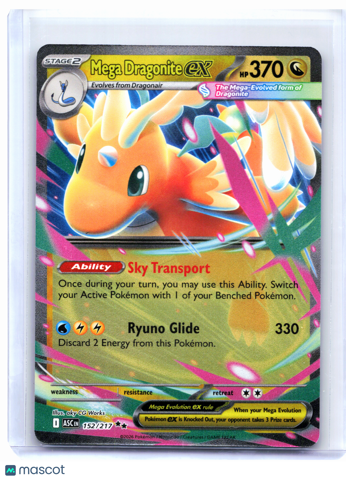2026 Pokemon—Mega Dragonite ex #152/217 Ascended Heroes—Double Rare Holo