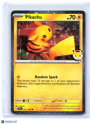 2024 Pokemon—Pikachu (Pokemon Day 2026) #051/162 MCAP—Common Holo