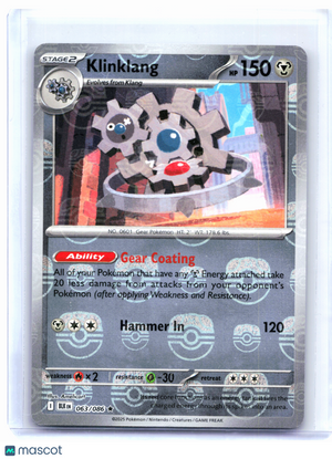 2025 Pokemon—Klinklang (Master Ball Pattern) #063/086 Black Bolt—Rare Holo