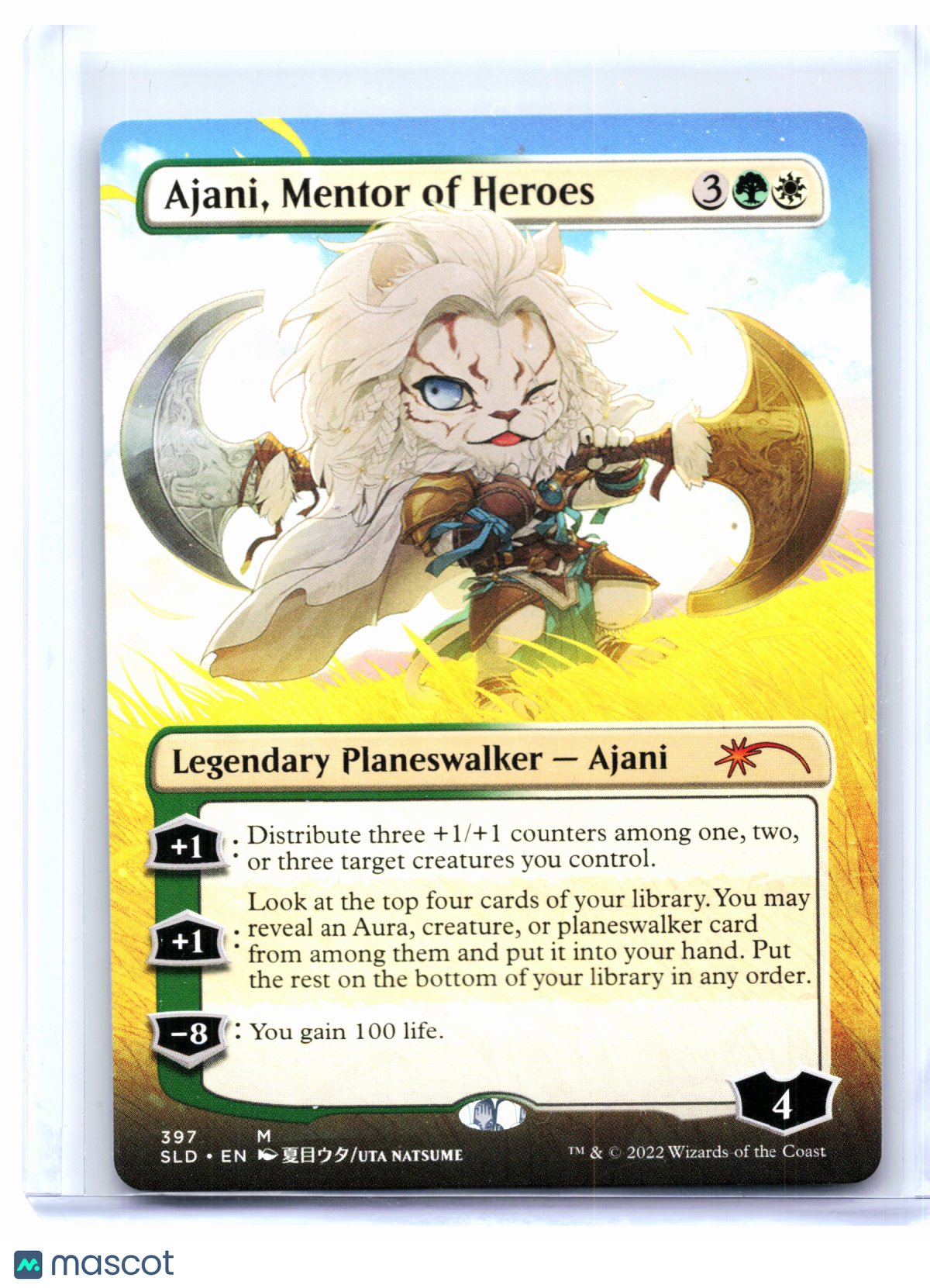 2022 Magic: TG—Ajani, Mentor of Heroes (Borderless) #397 SLD—Mythic Nonfoil